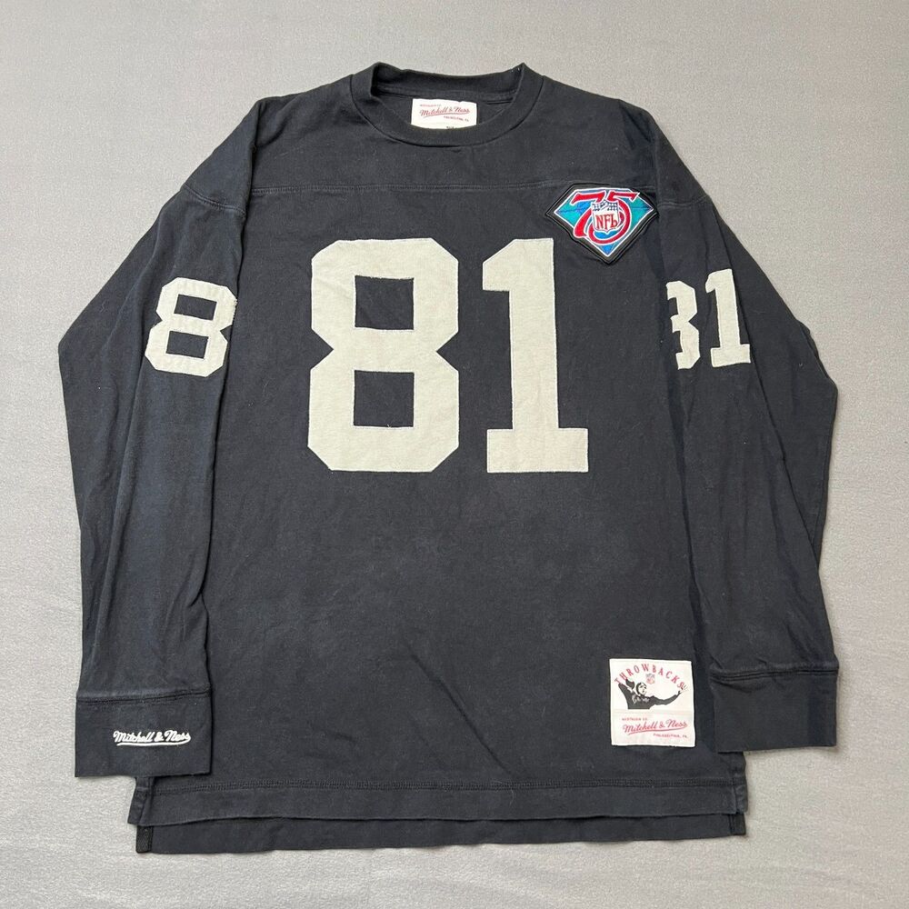 Mitchell & Ness Throwback Jersey Men's Large Black Tim Brown #81 Oakland Raiders
